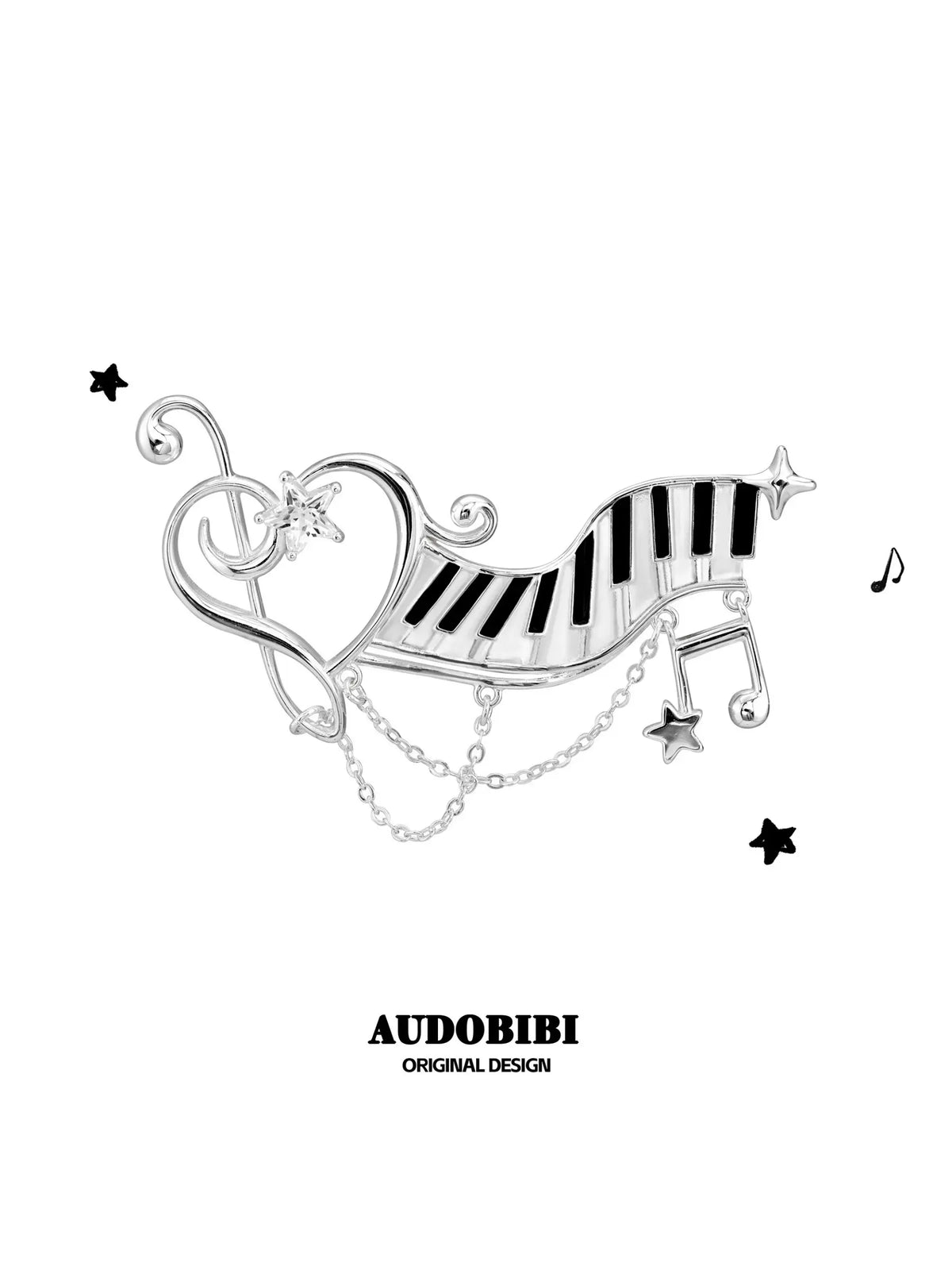 Piano Keys Platinum Plating Brooch™