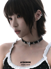Piano Keys Platinum Plating Music Note Leather Choker Necklace™