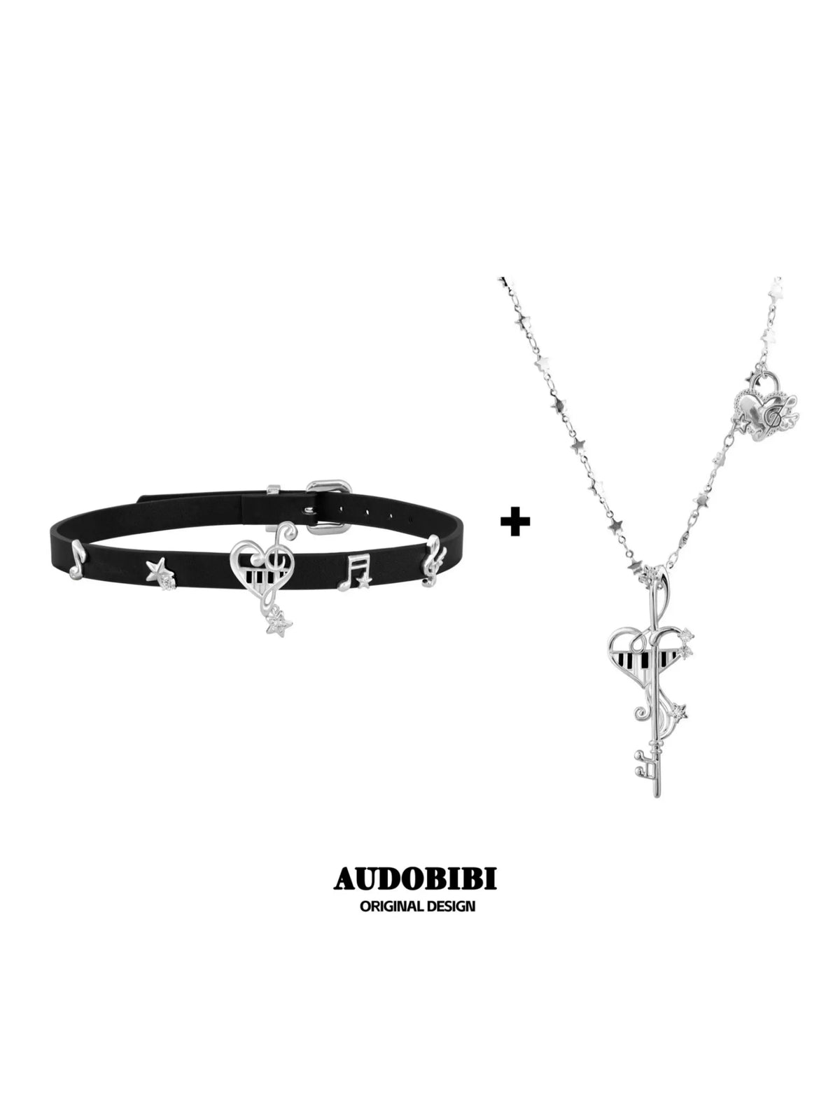 Piano Keys Platinum Plating Music Note Pendant Necklace™