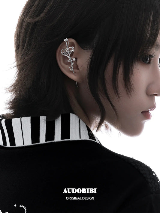 Piano Keys Platinum Plating Piano Music Note Needle Piercing Earring™