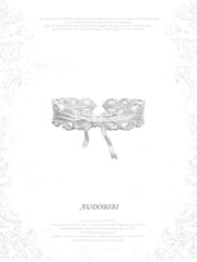 Rebellious Tenderness 925 Sterling Silver Luxury Vintage Lace Bow-Front Adjustable Ring™