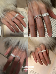 Rebellious Tenderness 925 Sterling Silver Luxury Vintage Lace Bow-Front Adjustable Ring™