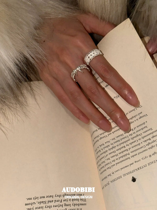 Rebellious Tenderness 925 Sterling Silver Luxury Vintage Lace Bow-Front Adjustable Ring™