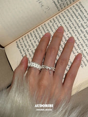 Rebellious Tenderness 925 Sterling Silver Luxury Vintage Lace Bow-Front Adjustable Ring™