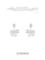 Rebellious Tenderness Plating 925Pin Luxury Vintage Lace Bow-Front Stud Earrrings™