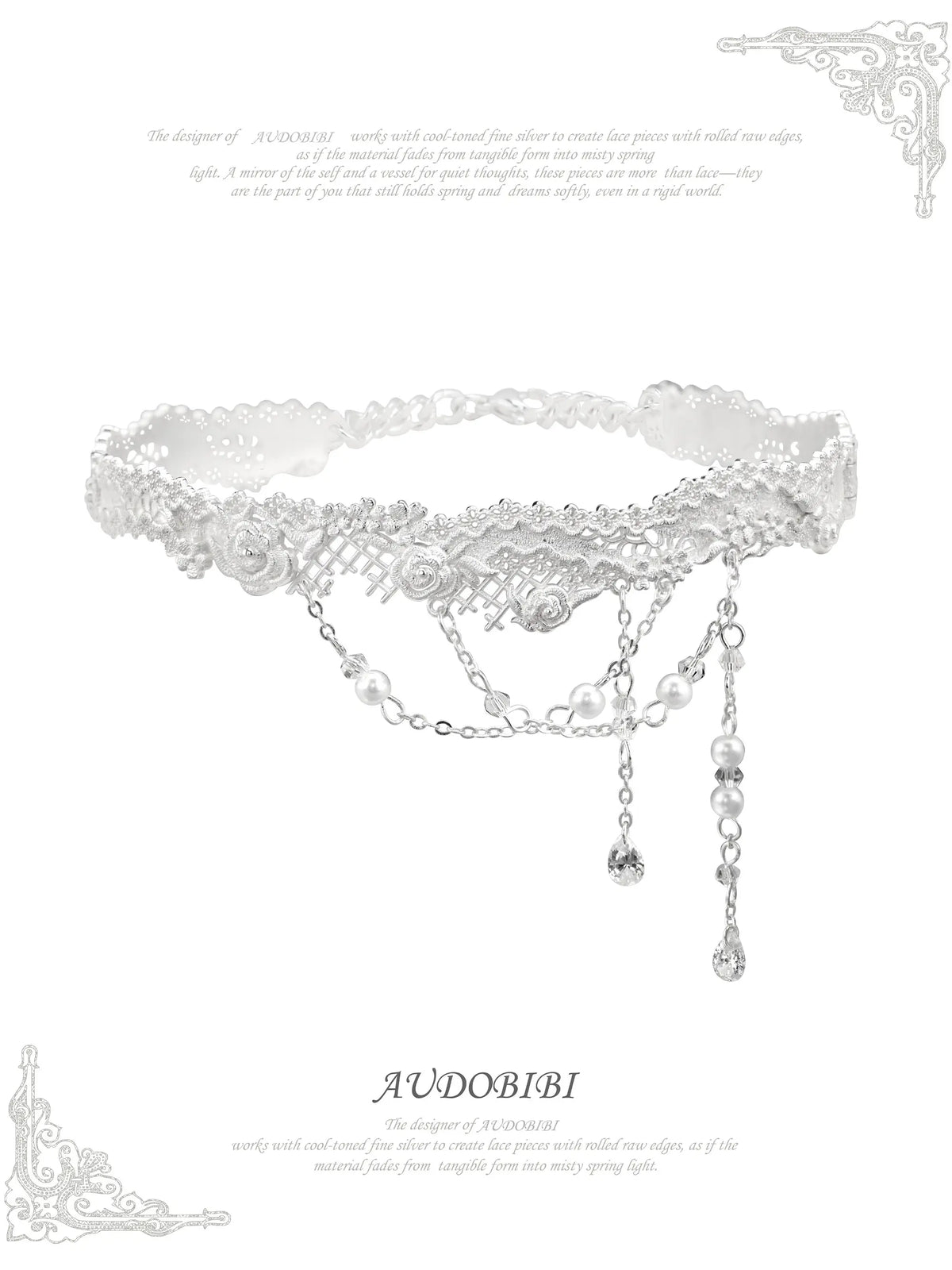 Rebellious Tenderness Platinum Plating Adjustable Luxury Lace Rose Fence Bangle Bracelet™
