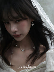 Rebellious Tenderness Platinum Plating Lace Style Asymmetrical Drop Hoop Earrings™