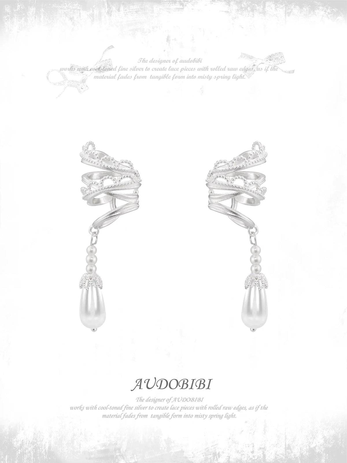 Rebellious Tenderness Platinum Plating Luxury Vintage Lace Baroque Ear Clip Ear Cuff™