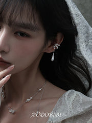 Rebellious Tenderness Platinum Plating Luxury Vintage Lace Baroque Ear Clip Ear Cuff™