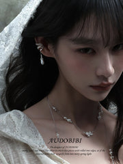 Rebellious Tenderness Platinum Plating Luxury Vintage Lace Baroque Ear Clip Ear Cuff™