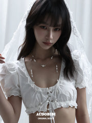 Rebellious Tenderness Platinum Plating Luxury Vintage Lace Baroque Pearl Necklace™