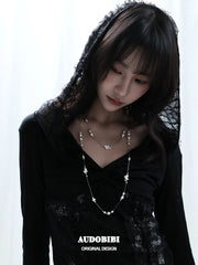 Rebellious Tenderness Platinum Plating Luxury Vintage Lace Baroque Pearl Necklace™