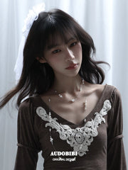 Rebellious Tenderness Platinum Plating Luxury Vintage Lace Baroque Pearl Necklace™