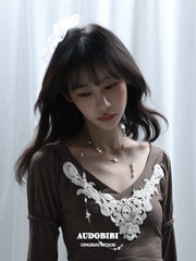 Rebellious Tenderness Platinum Plating Luxury Vintage Lace Baroque Pearl Necklace™