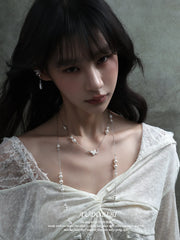 Rebellious Tenderness Platinum Plating Luxury Vintage Lace Baroque Pearl Necklace™