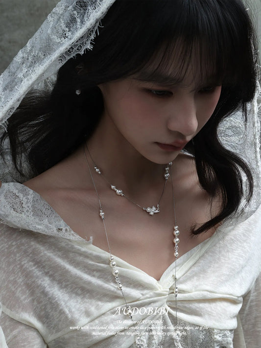 Rebellious Tenderness Platinum Plating Luxury Vintage Lace Baroque Pearl Necklace™