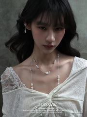 Rebellious Tenderness Platinum Plating Luxury Vintage Lace Baroque Pearl Necklace™