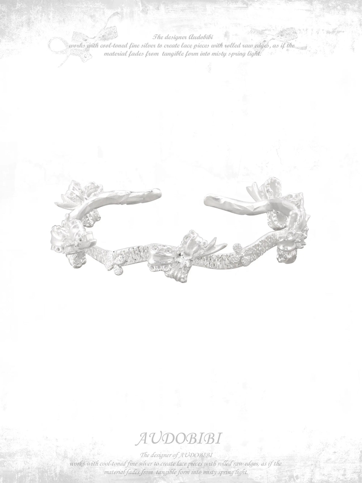 Rebellious Tenderness Platinum Plating Luxury Vintage Lace Bow-Front Bangle Bracelet™