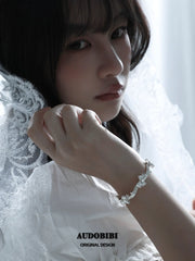 Rebellious Tenderness Platinum Plating Luxury Vintage Lace Bow-Front Bangle Bracelet™