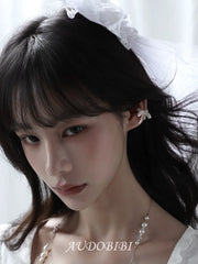 Rebellious Tenderness Platinum Plating Luxury Vintage Lace Bow-Front Ear Clip Ear Cuff™