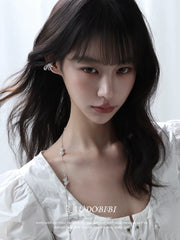 Rebellious Tenderness Platinum Plating Luxury Vintage Lace Bow-Front Ear Clip Ear Cuff™