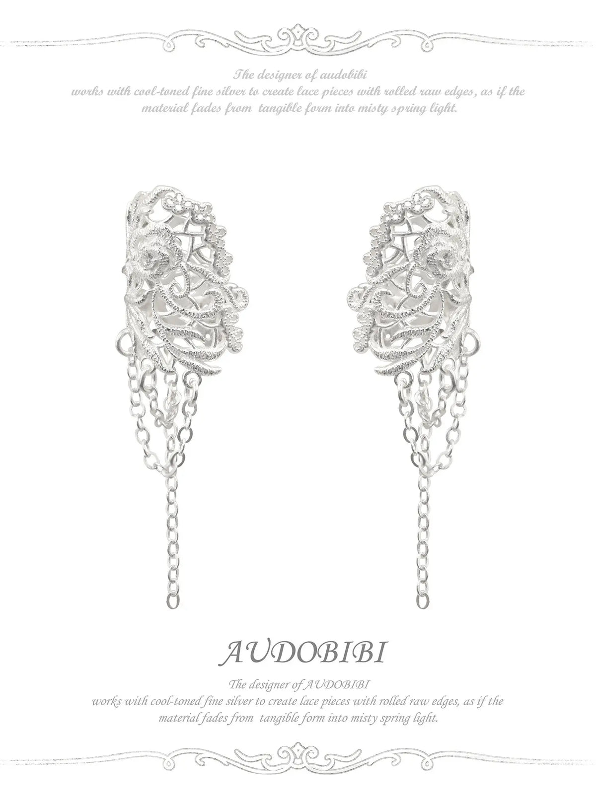 Rebellious Tenderness Platinum Plating Luxury Vintage Lace Ear Cuffs Ear Clips™
