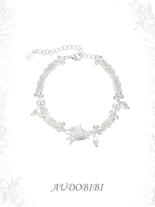 Rebellious Tenderness Platinum Plating Luxury Vintage Lace Pearls Bracelet™