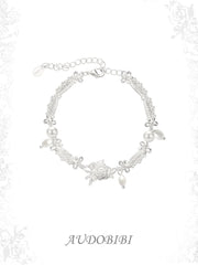 Rebellious Tenderness Platinum Plating Luxury Vintage Lace Pearls Bracelet™