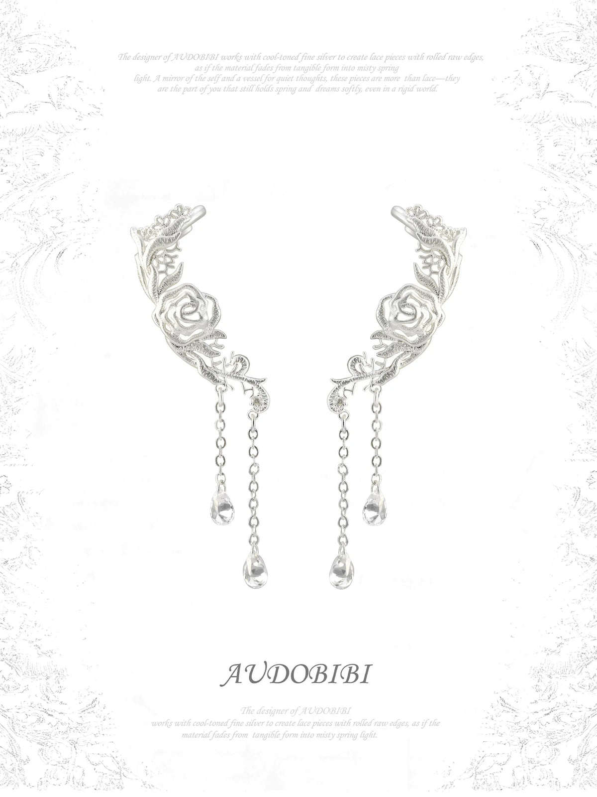 Rebellious Tenderness Platinum Plating Luxury Vintage Lace Rose Earrings™