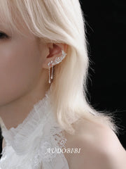 Rebellious Tenderness Platinum Plating Luxury Vintage Lace Rose Earrings™