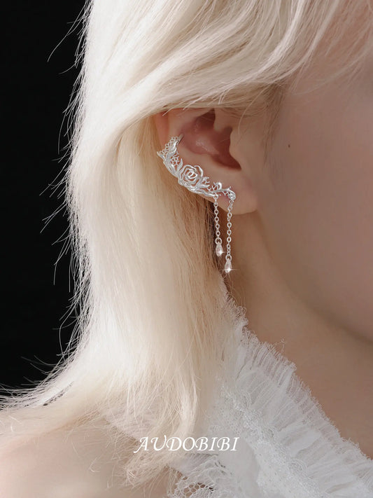 Rebellious Tenderness Platinum Plating Luxury Vintage Lace Rose Earrings™