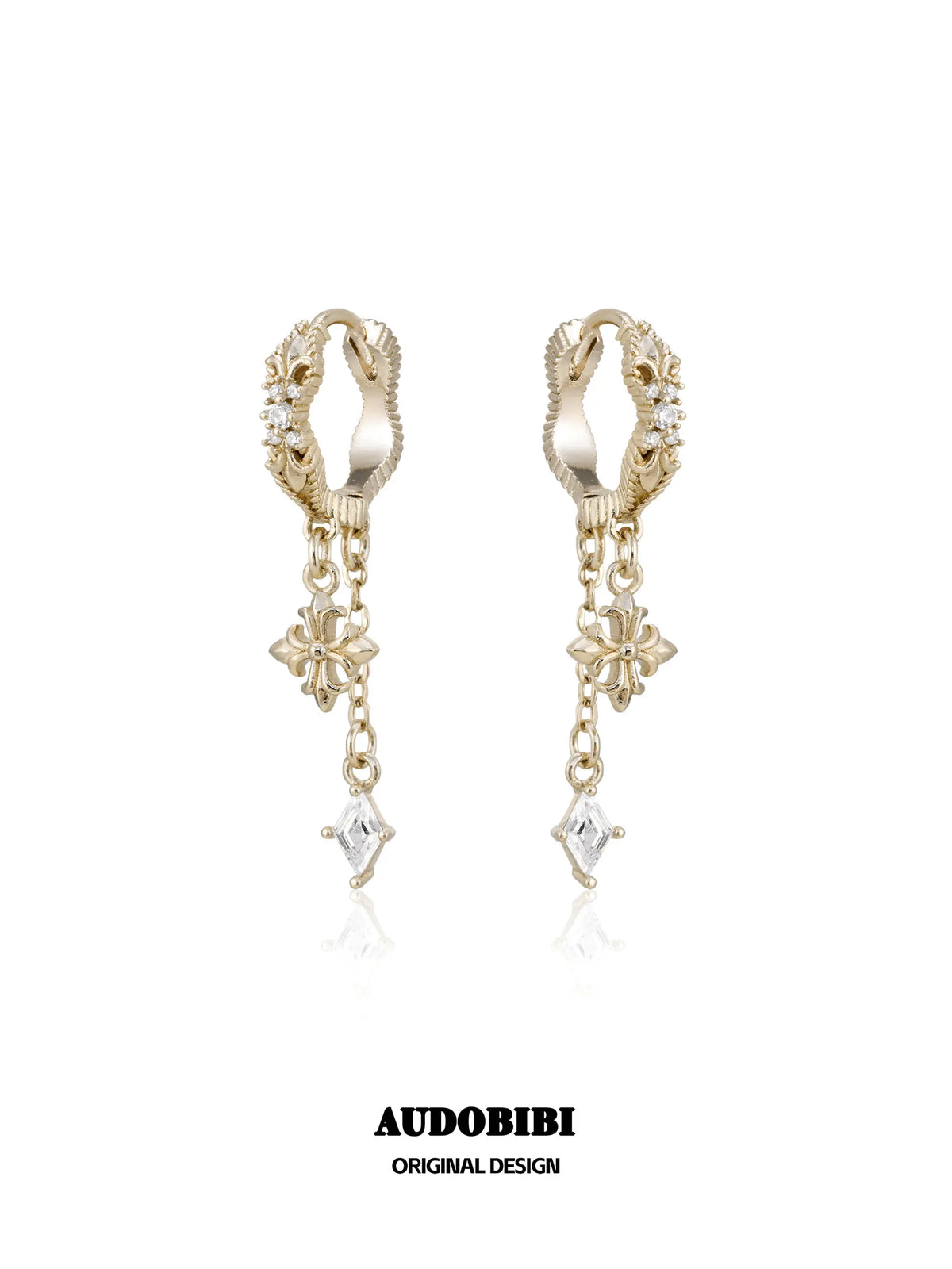 Royale Iris 18K Gold-Plated Vintage Iris Dangle Earrings™