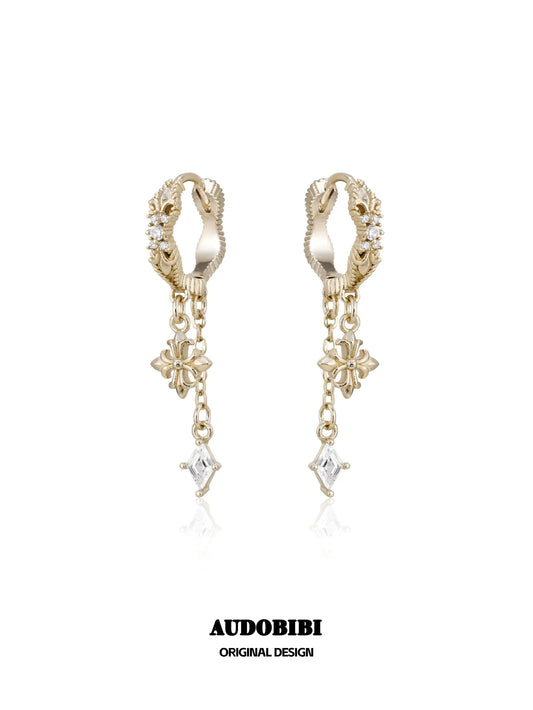 Royale Iris 18K Gold-Plated Vintage Iris Dangle Earrings™