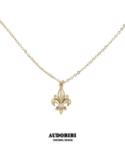 Royale Iris 18K Gold-Plated Vintage Iris Double-Layered Pendant Choker Necklace™