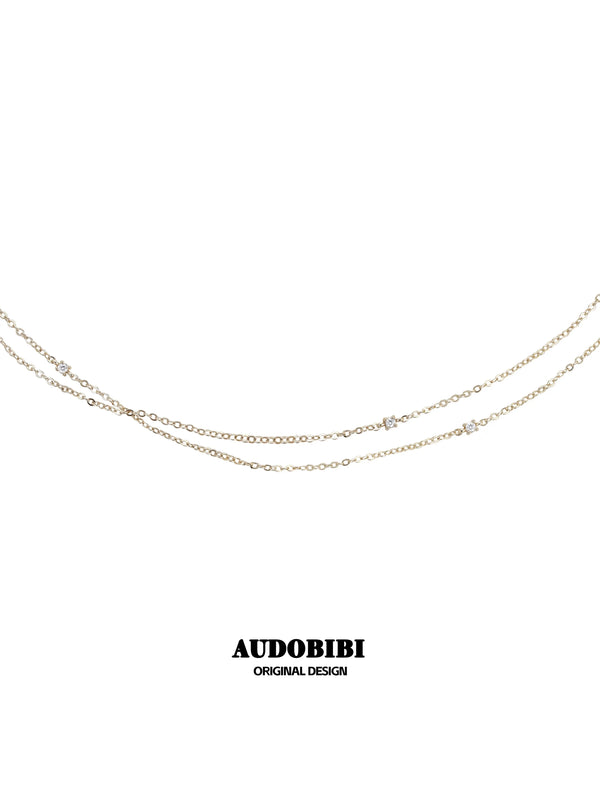 Royale Iris 18K Gold-Plated Vintage Iris Double-Layered Pendant Choker Necklace™