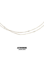 Royale Iris 18K Gold-Plated Vintage Iris Double-Layered Pendant Choker Necklace™
