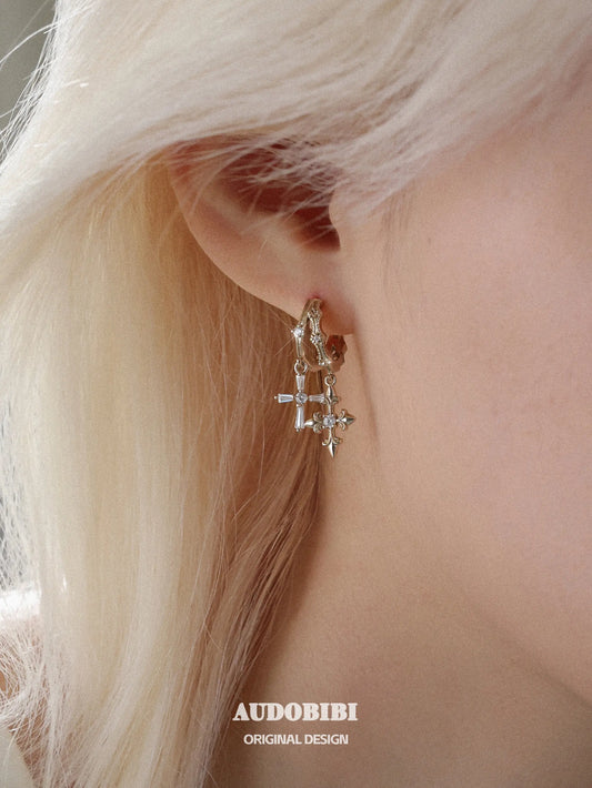 Royale Iris 18K Gold-Plated Vintage Iris Pendant Dangle Earrings™