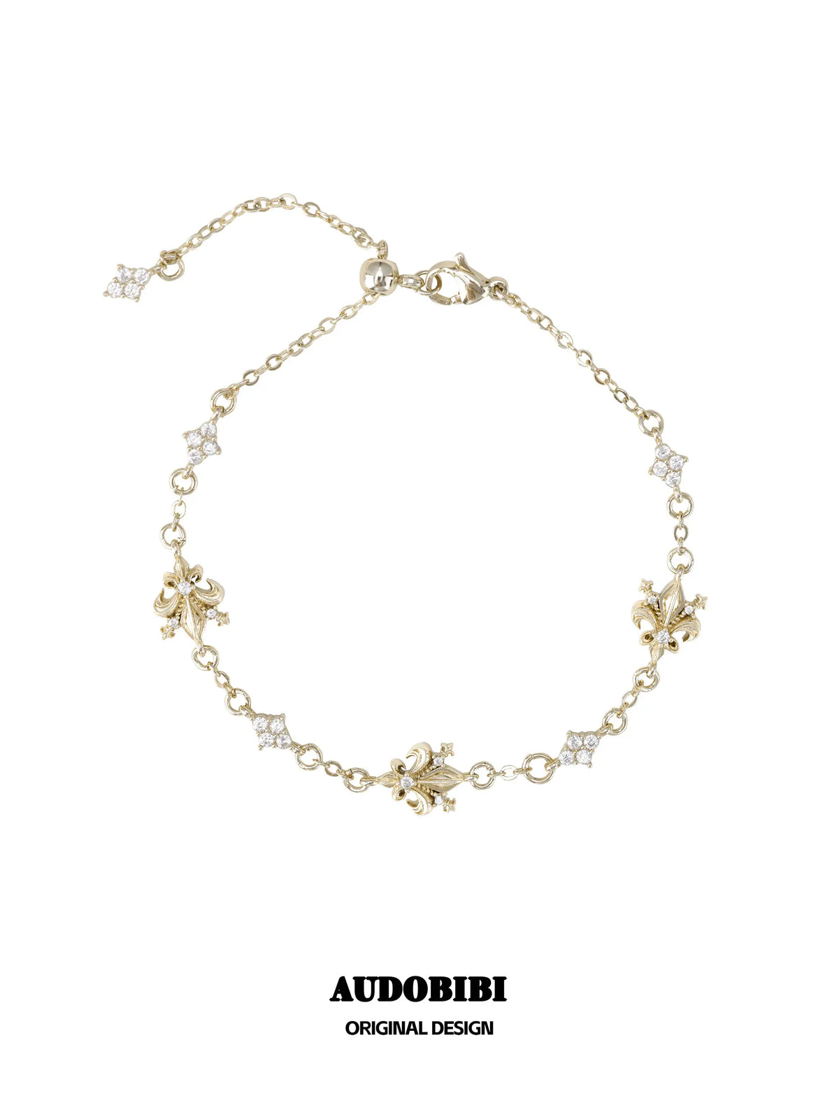 Royale Iris 18K Gold-Plated Vintage Iris Zircon Bracelet A™