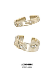 Royale Iris 18K Gold Plated 925 Sterling Silver Adjustable "Broken" Ring™
