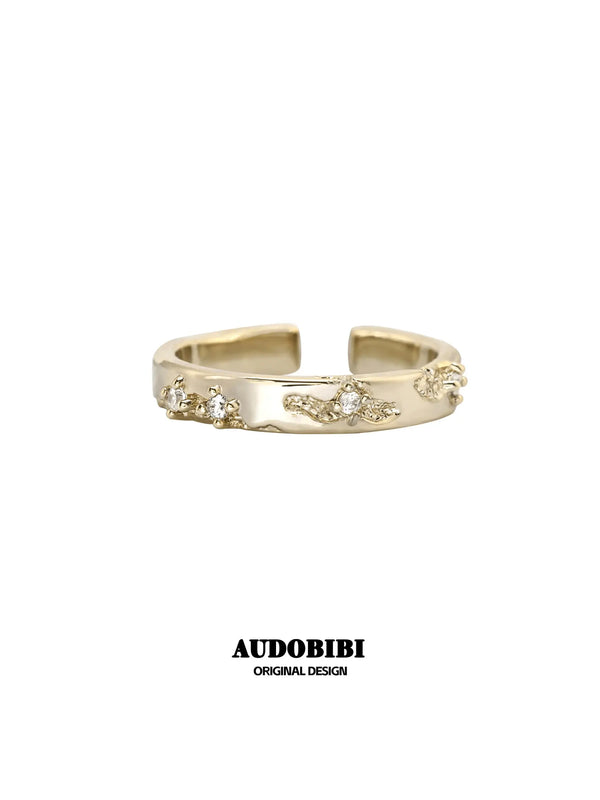 Royale Iris 18K Gold Plated 925 Sterling Silver Adjustable "Broken" Ring™