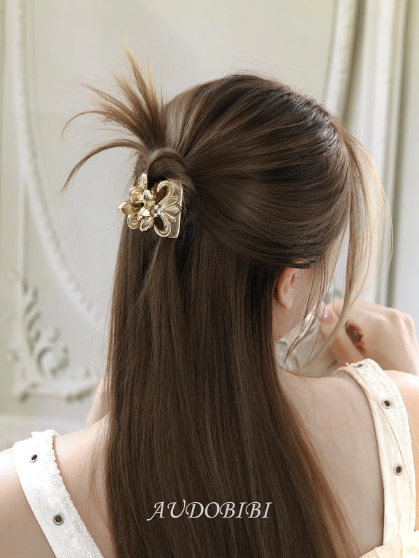 Royale Iris 18K Gold Plated Luxury Iris-Design Zircon Hair Clip™