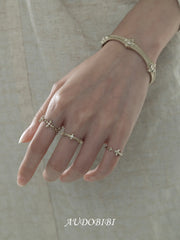 Royale Iris 925 Sterling Silver Vintage Iris Adjustable Ring Set A™