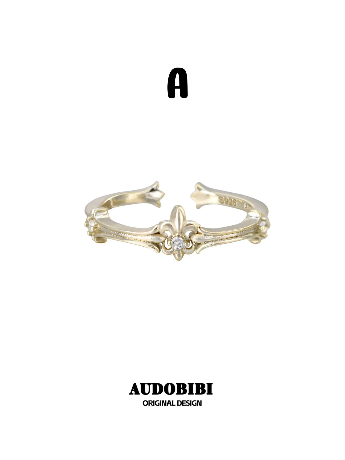 Royale Iris 925 Sterling Silver Vintage Iris Adjustable Ring Set A™