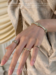 Royale Iris 925 Sterling Silver Vintage Iris Adjustable Ring Set A™