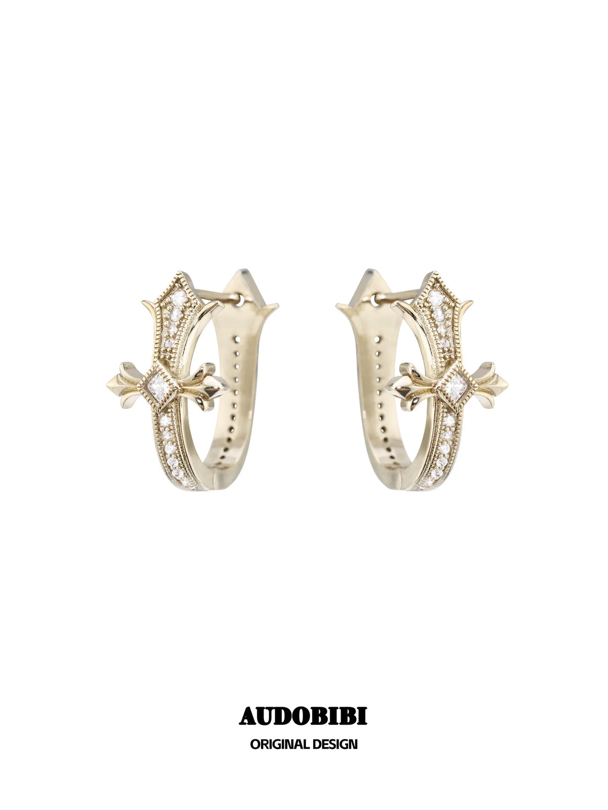 Royale Iris S925 Pin 18K Gold-Plated Vintage Iris U-Shaped Earrings™