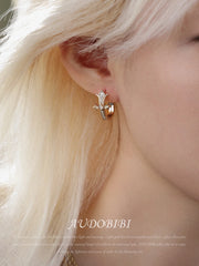 Royale Iris S925 Pin 18K Gold-Plated Vintage Iris U-Shaped Earrings™