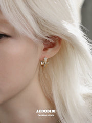 Royale Iris S925 Pin 18K Gold-Plated Vintage Iris U-Shaped Earrings™