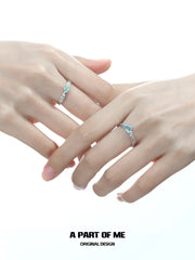 Siren's Song 925 Sterling Silver Mountain and Sea Adjustable Couple's Ring™