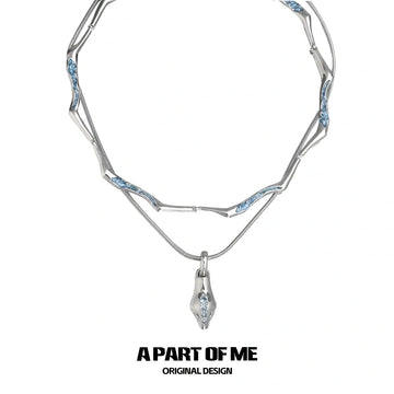 Slytherin House 18k Platinum Plating Ice Blue Snake Pendant Chokers Necklaces™