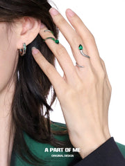 Slytherin House S925 Sterling Silver Basic Snake Resizeable Rings™